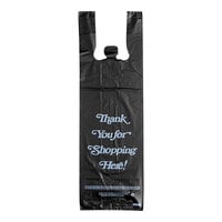 Choice 6 inch x 4 inch x 20 inch .98 Mil Black Thank You Extra Heavy-Duty Liquor Bag - 1000/Case