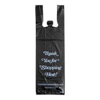 Choice 6" x 4" x 20" .98 Mil Black Thank You Extra Heavy-Duty Liquor Bag - 1000/Case