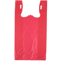 1/6 Size .51 Mil Red Unprinted Embossed T-Shirt Bag - 1000/Case