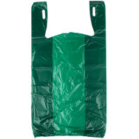 1/6 Size .51 Mil Green Unprinted Embossed T-Shirt Bag - 1000/Case