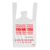 Choice 1/12 Size .51 Mil White "Thank You" Standard-Duty Plastic T-Shirt Bag - 1000/Case