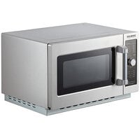 Solwave 1000W Stackable Commercial Microwave with Large 1.2 cu. ft. Interior and Dial Controls - 120V