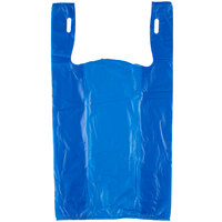 1/6 Size .51 Mil Blue Unprinted Embossed T-Shirt Bag - 1000/Case