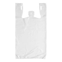 Choice 1/6 Standard Size White Unprinted Medium-Duty Plastic T-Shirt Bag - 1000/Case