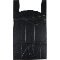 20 inch x 10 inch x 36 inch .87 Mil Black Unprinted Heavy-Duty Plastic T-Shirt Bag - 200/Case