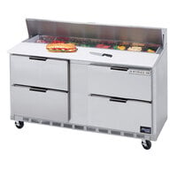 Beverage-Air SPED60HC-16C-4 Elite Series 60" 4 Drawer Cutting Top Refrigerated Sandwich Prep Table with 17" Deep Cutting Board