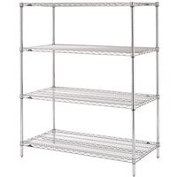 Metro N526C Super Erecta Chrome Wire Stationary Starter Shelving Unit - 24" x 30" x 63"