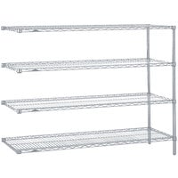 Metro AN376BR Super Erecta Brite Wire Stationary Add-On Shelving Unit - 18" x 72" x 63"