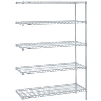 Metro 5AN327BR Super Erecta Brite Wire Stationary Add-On Shelving Unit - 18" x 30" x 74"