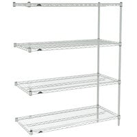 Metro AN546BR Super Erecta Brite Wire Stationary Add-On Shelving Unit - 24" x 42" x 63"
