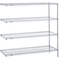 Metro AN456BR Super Erecta Brite Wire Stationary Add-On Shelving Unit - 21" x 48" x 63"