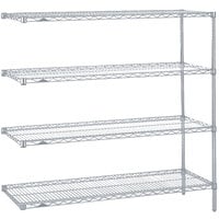 Metro AN556BR Super Erecta Brite Wire Stationary Add-On Shelving Unit - 24" x 48" x 63"