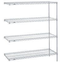 Metro AN426BR Super Erecta Brite Wire Stationary Add-On Shelving Unit - 21" x 30" x 63"