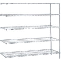 Metro 5AN577BR Super Erecta Brite Wire Stationary Add-On Shelving Unit - 24" x 72" x 74"