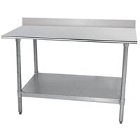 Advance Tabco TTK-304-X Stainless Steel Work Table with 5 inch Backsplash and Galvanized Undershelf - 30 inch x 48 inch