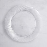 Visions Wave 9" Clear Plastic Plate - 18/Pack