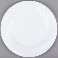 Visions Wave 9 inch White Plastic Plate - 18/Pack