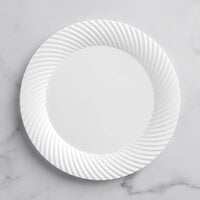 Visions Wave 10" White Plastic Plate - 144/Case