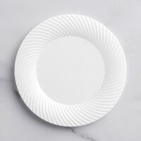 Visions Wave 6" White Plastic Plate - 18/Pack
