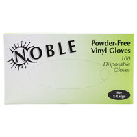 Noble Products Powder-Free Disposable Vinyl Gloves for Foodservice - Extra Large - Case of 1000 (10 Boxes of 100)