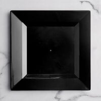 Visions Florence 10" Square Black Plastic Plate - 120/Case