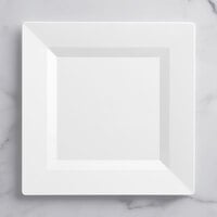 Visions Florence 10" Square White Plastic Plate - 120/Case