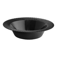 Visions Wave 12 oz. Black Plastic Bowl - 18/Pack