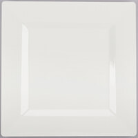 Visions Florence 10" Square Bone / Ivory Plastic Plate - 10/Pack