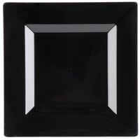 Visions Florence 6" Square Black Plastic Plate - 10/Pack