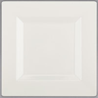 Visions Florence 6" Square Bone / Ivory Plastic Plate - 10/Pack