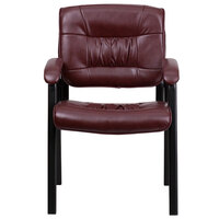 Flash Furniture BT-1404-BURG-GG Burgundy Leather Executive Side Chair with Black Frame Finish