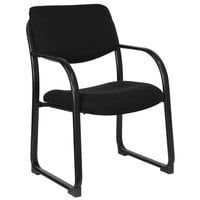 Flash Furniture BT-508-BK-GG Black Fabric Executive Side Chair with Sled Base