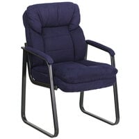 Flash Furniture GO-1156-NVY-GG Navy Microfiber Executive Side Chair with Sled Base