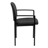 Flash Furniture BT-516-1-VINYL-GG Black Vinyl Stackable Side Chair with Arms