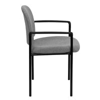 Flash Furniture BT-516-1-GY-GG Gray Fabric Stackable Side Chair with Arms