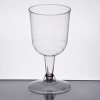 Visions 5 oz. Heavy Weight Clear 2-Piece Plastic Wine Goblet - 360/Case