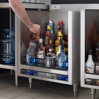 Regency 24 inch Five-Tiered Stainless Steel Liquor Display Cabinet - 23 inch Deep