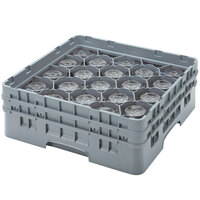 Cambro 20S318151 Camrack 3 5/8" High Customizable Soft Gray 20 Compartment Glass Rack
