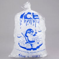 Choice 10 lb. Clear Plastic Ice Bag with Ice Print - 1000/Case