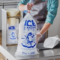 Choice 20 lb. Clear Wicketed Ice Bag with Ice Print - 500/Case