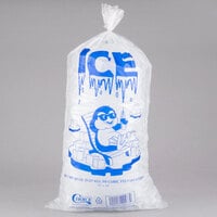 Choice 20 lb. Clear Plastic Ice Bag with Ice Print - 500/Case