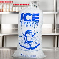 Choice 50 lb. Clear Plastic Ice Bag with Ice Print - 250/Case