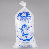 Choice 25 lb. Clear Plastic Ice Bag with Ice Print - 500/Case