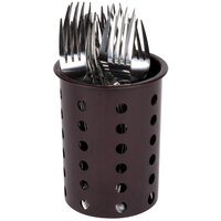 Steril-Sil RP-25-BROWN Brown Perforated Plastic Flatware Cylinder