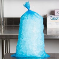Choice 8 lb. Blue Heavy Duty Plastic Ice Bag - 1000/Case