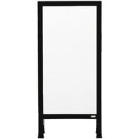 Aarco BA-35 42" x 18" Black Aluminum A-Frame Sign Board with White Marker Board
