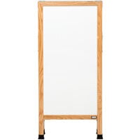 Aarco A-35 42 inch x 18 inch Oak A-Frame Sign Board with White Marker Board