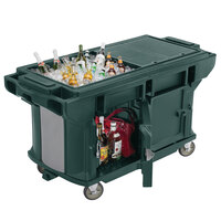 Cambro VBRUTHD5519 Kentucky Green 5' Versa Ultra Work Table with Storage and Heavy-Duty Casters