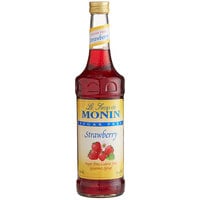 Monin 750 mL Sugar Free Strawberry Flavoring / Fruit Syrup