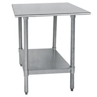 Advance Tabco TT-300-X 30 inch x 30 inch 18 Gauge Stainless Steel Work Table with Galvanized Undershelf